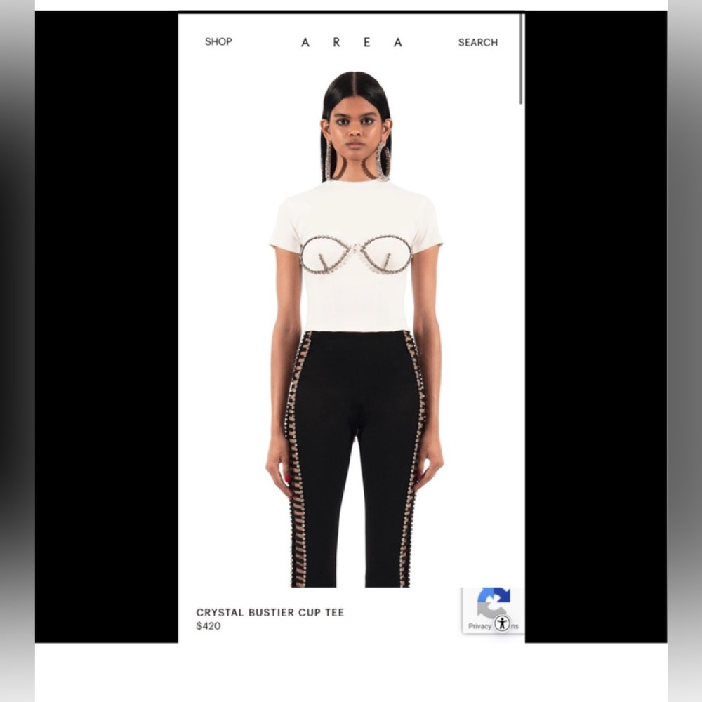 Area CRYSTAL BUSTIER CUP TEE